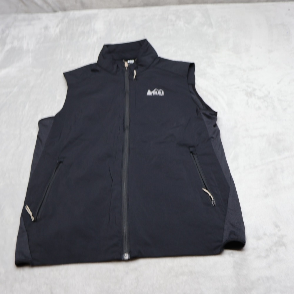 REI Coop Vest Womens Small Black Insulated Full Zip Rain Wind Outdoor Hybrid